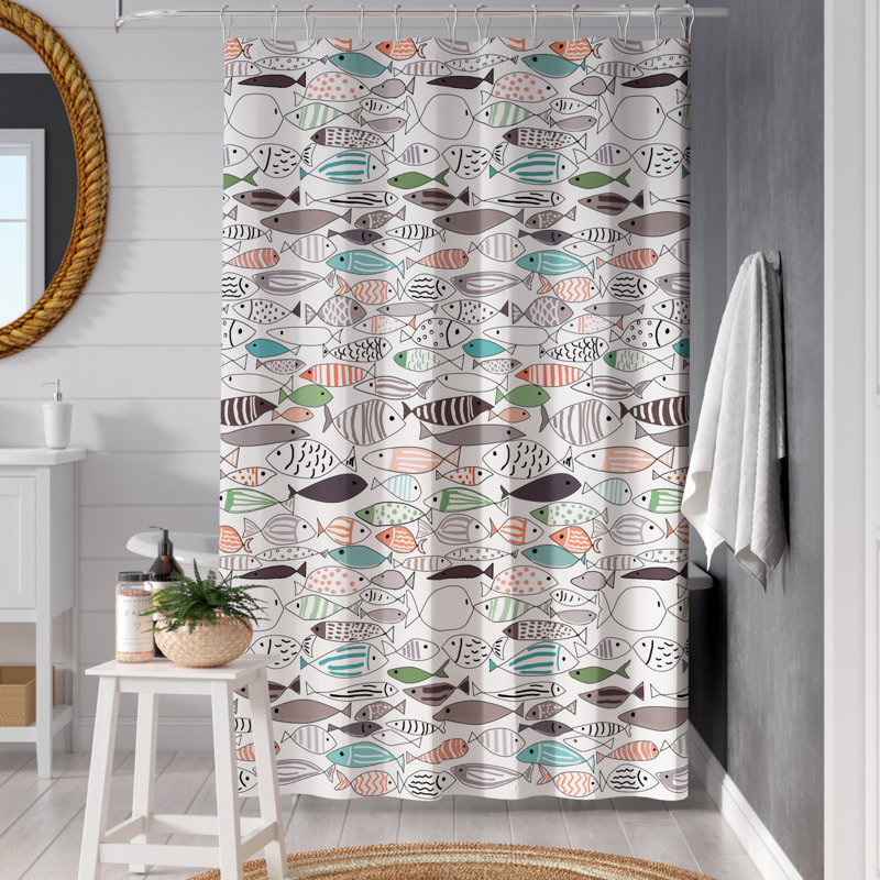 Beachcrest Home Ithaca Cotton Printed Single Shower Curtain