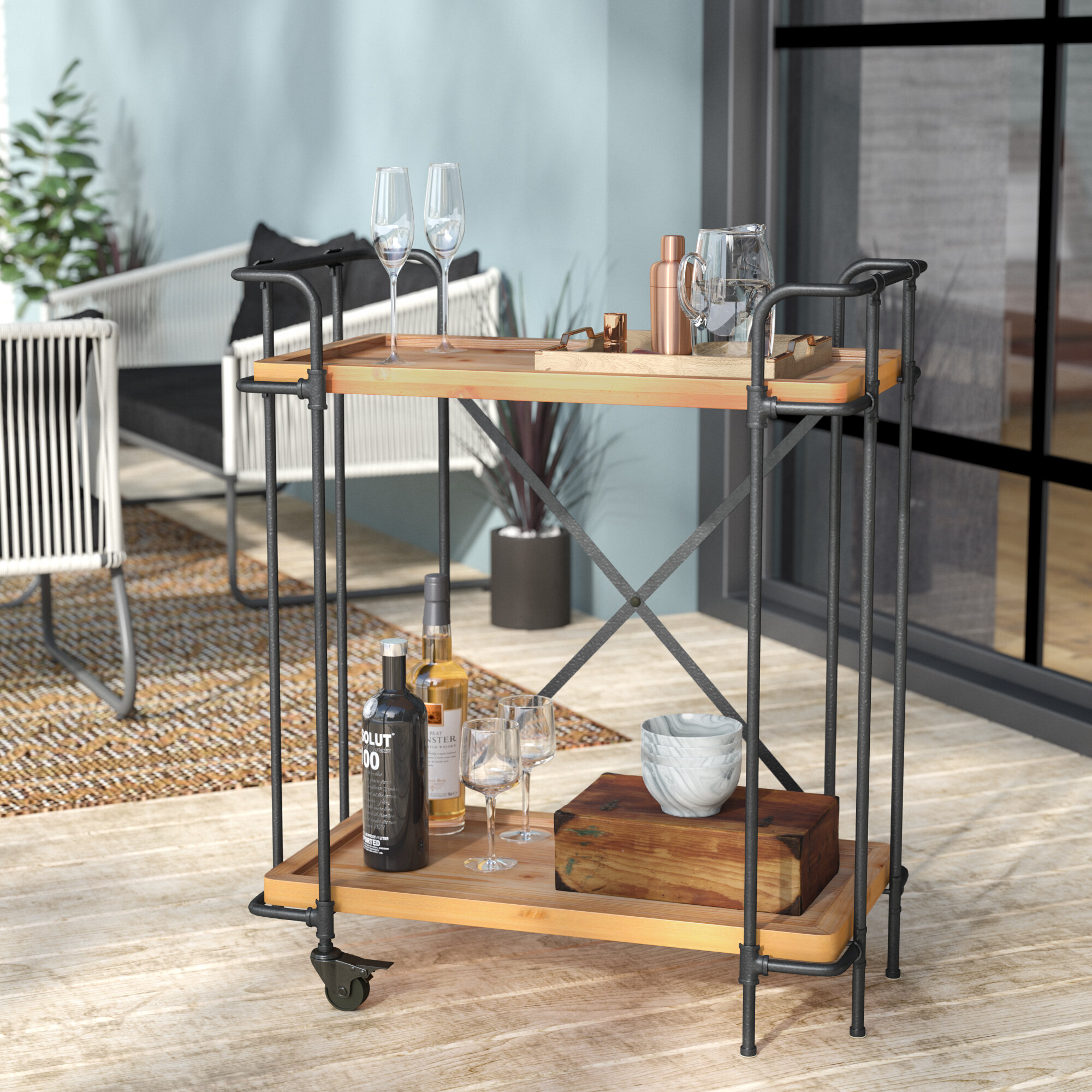 outdoor bar cart with cooler costco