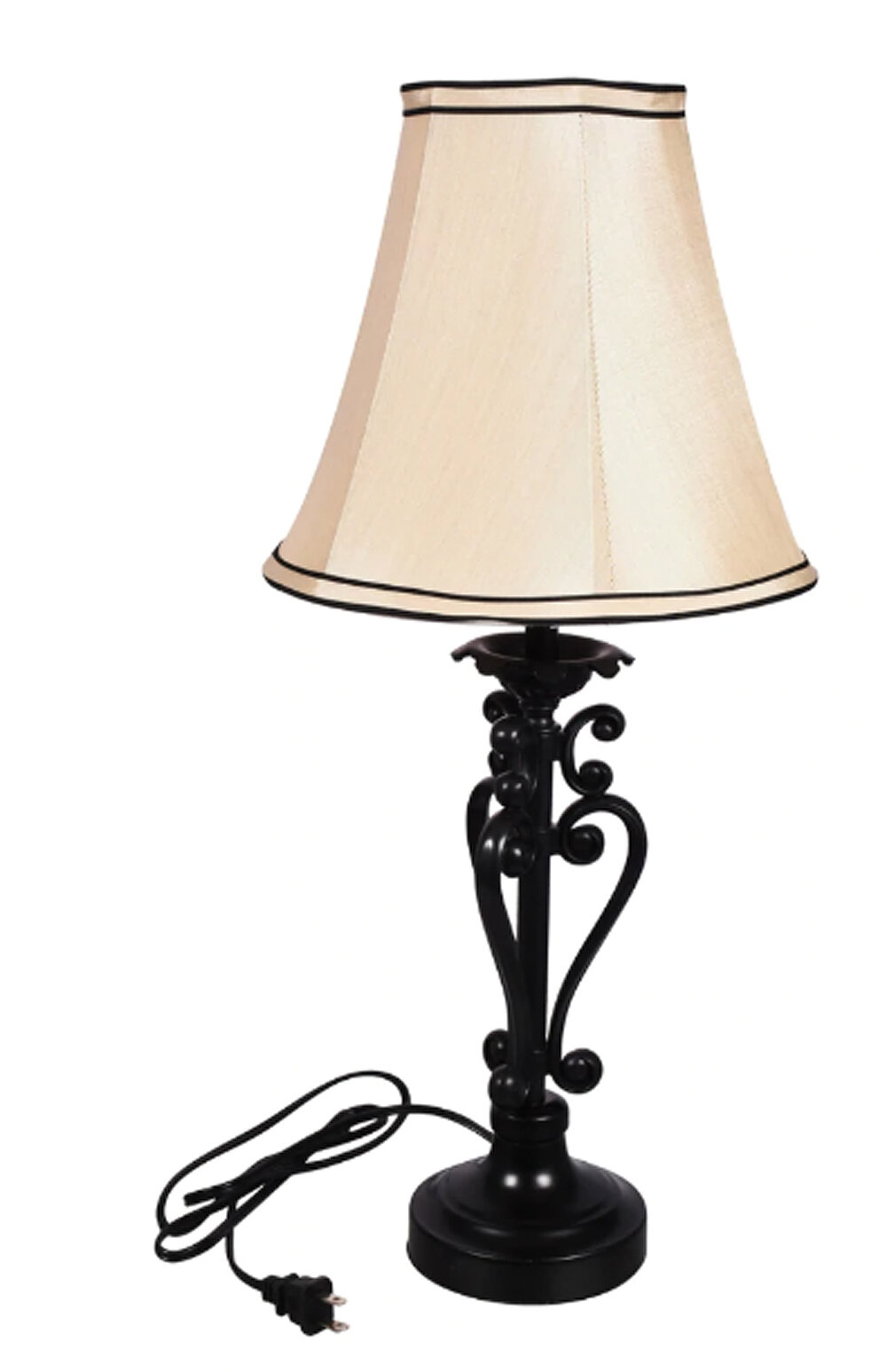 black bedside lamp