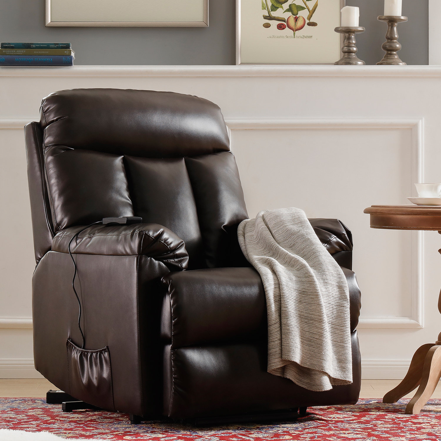 Red Barrel Studio Earlscourt Faux Leather Power Lift Assist Recliner Wayfair