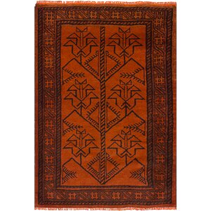 One-of-a-Kind Finnegan Hand-Knotted Wool Orange/Brown Indoor Area Rug