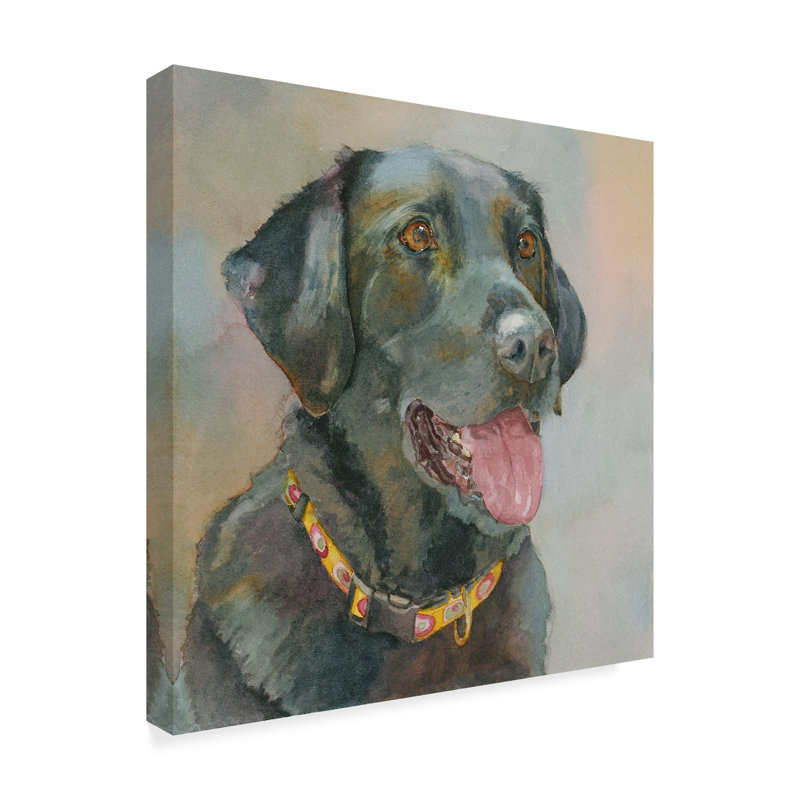 East Urban Home Harper Black Lab Acrylic Painting Print On Wrapped Canvas Wayfair