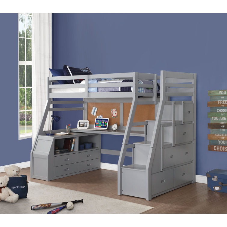 Jason II Twin Loft Bed with Bookcase by Acme