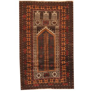 Balouchi Hand-Knotted Navy/Red Area Rug