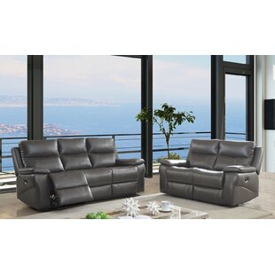 Heitman Reclining Contemporary Leather Manual Wall Hugger Configurable Living Room Set By Red Barrel Studio