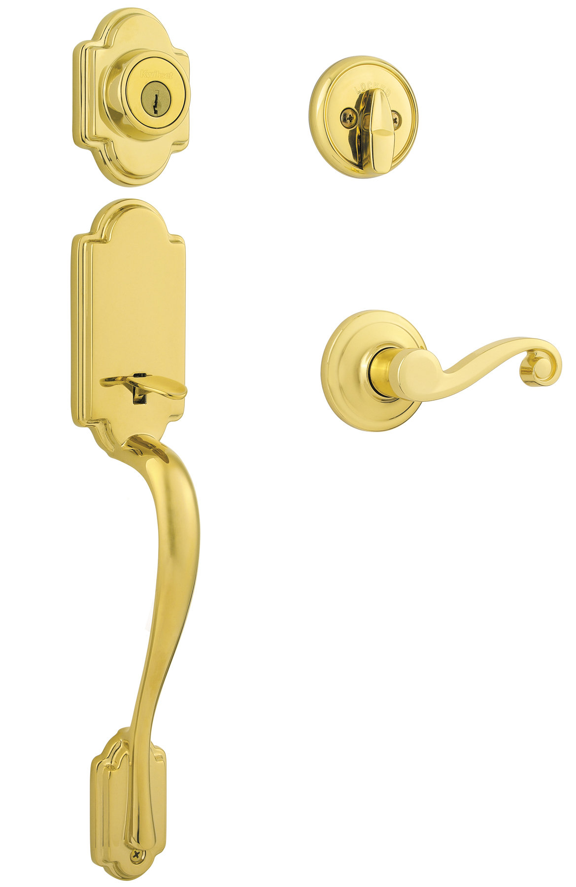 Kwikset Arlington Handleset with Deadbolt and Lido Door Lever and