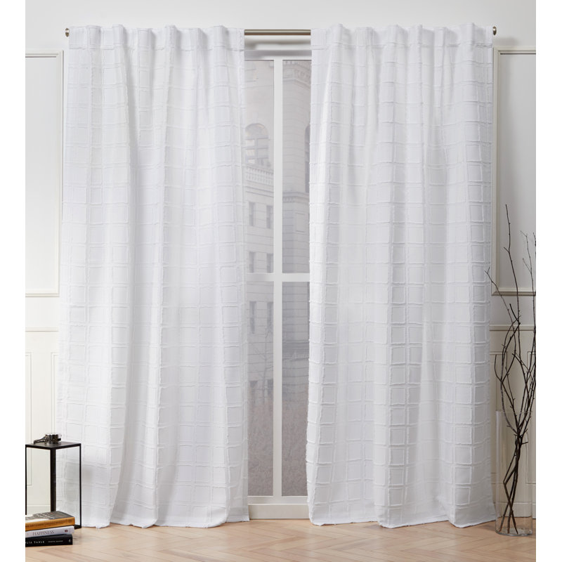 Nicole Miller New York Helix Geometric Semi Sheer Tab Top Curtain