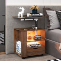 skinny wood nightstand