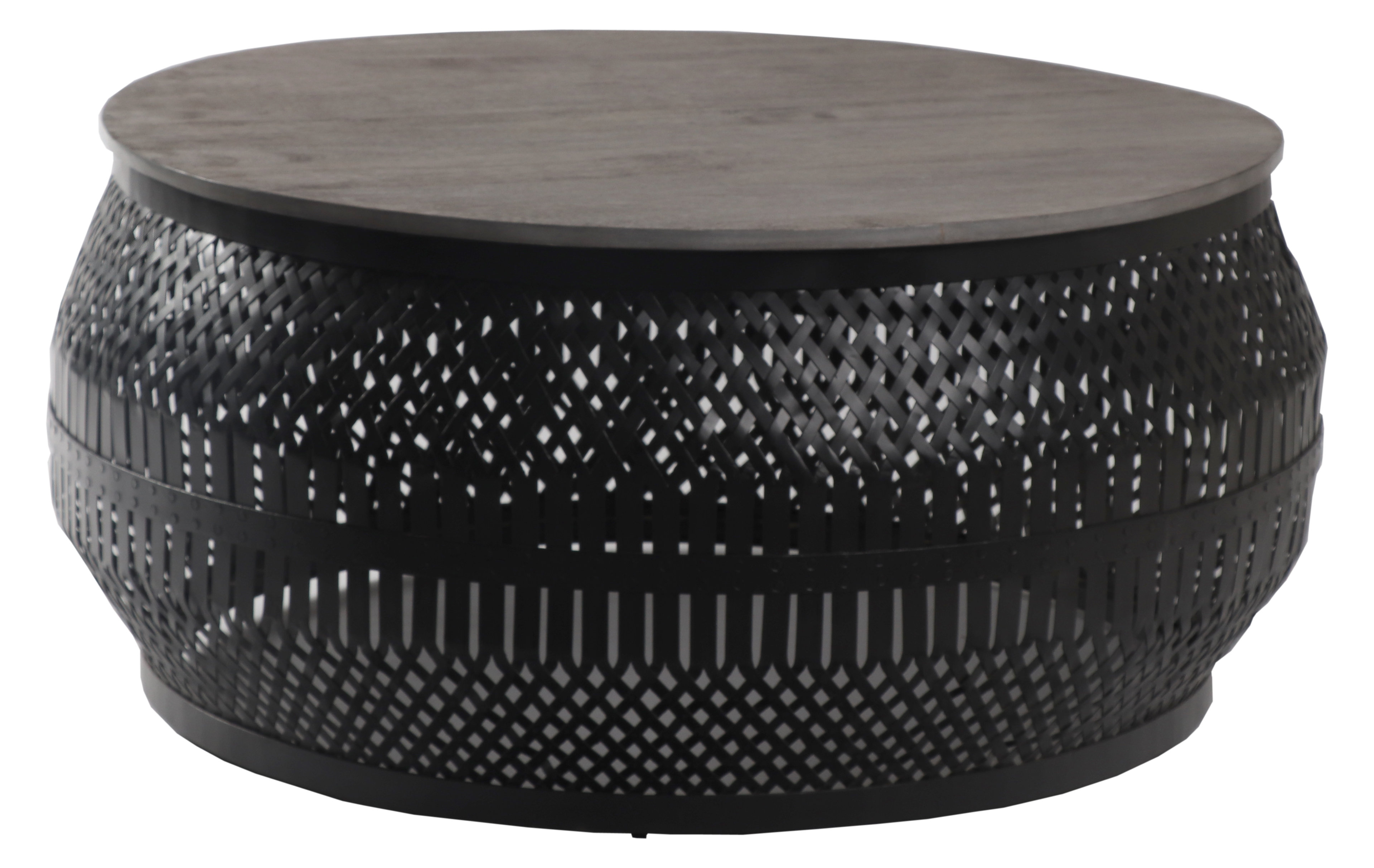 17 Stories Boadicea Solid Wood Drum Coffee Table Wayfair