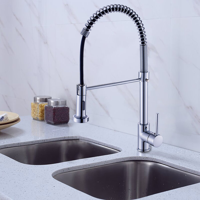 Watqen Pull Down Single Handle Kitchen Faucet Wayfair