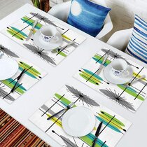 Magpie Mengsel Abode Placemats Whimsy Animals Mod MCM Dining 2 SETS X 4 8 TOTAL