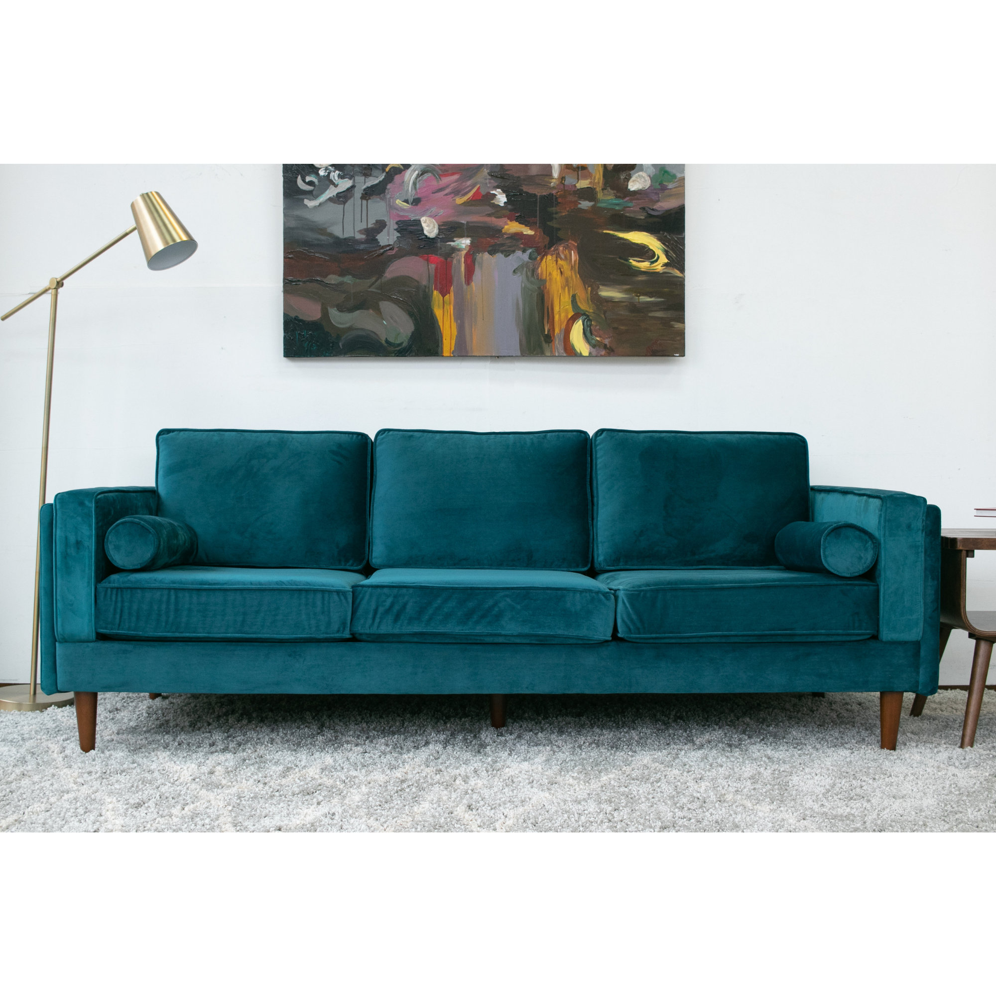 Joss Main 88 Wide Velvet Square Arm Sofa Reviews Wayfair
