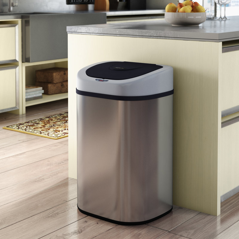 Rebrilliant Popel Steel 21 1 Gallon Motion Sensor Trash Can