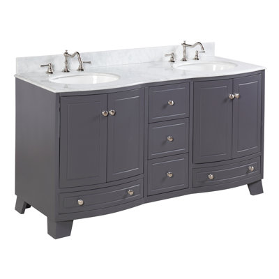 Ziemlich Bathroom Vanities kbc katherine 60" double bathroom vanity set & reviews | wayfair Ziemlich Bathroom Vanities kbc katherine 60" double bathroom vanity set & reviews | wayfair