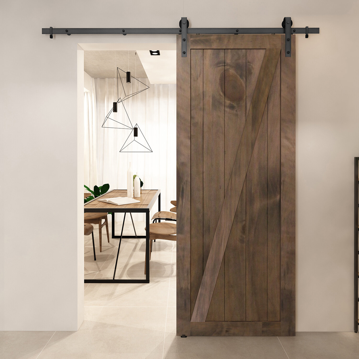 Colonial Elegance Chalet Paneled Wood Unfinished Barn Door Without
