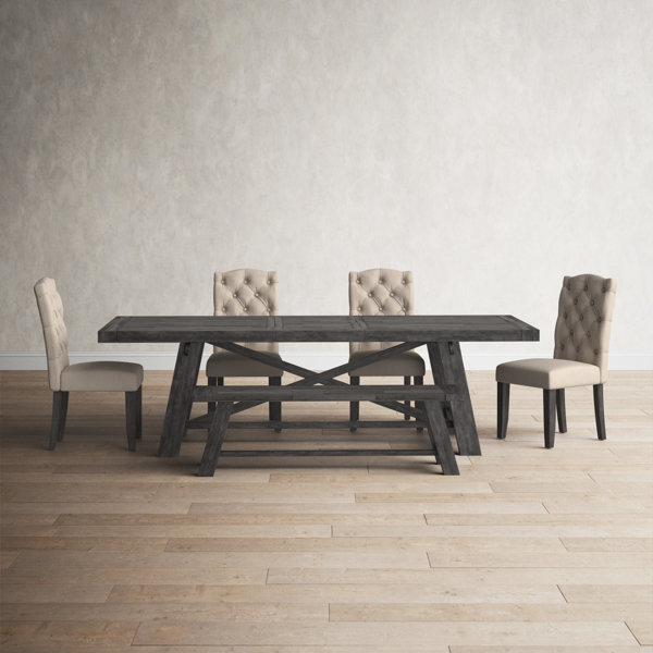 fahey 6 piece solid wood dining set