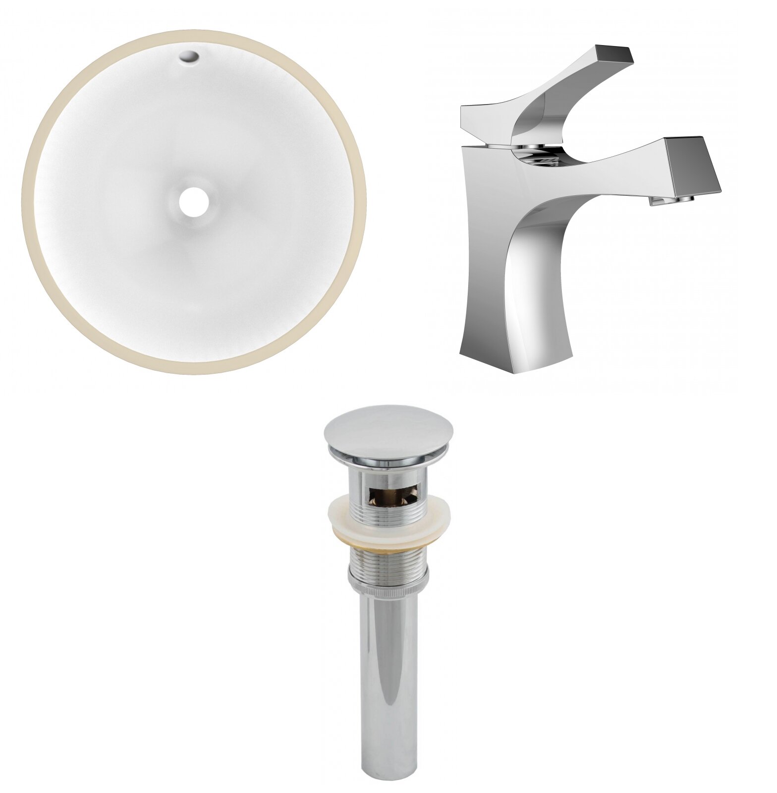 Avanities Ceramic Circular Undermount Bathroom Sink With Faucet And Overflow Wayfair