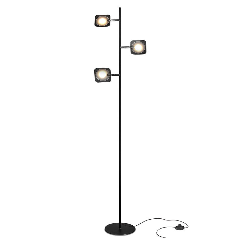 Brightech Tree Led Spotlight Super Bright 3 Light Standing Floor Lamp Jet Black Reviews Wayfair