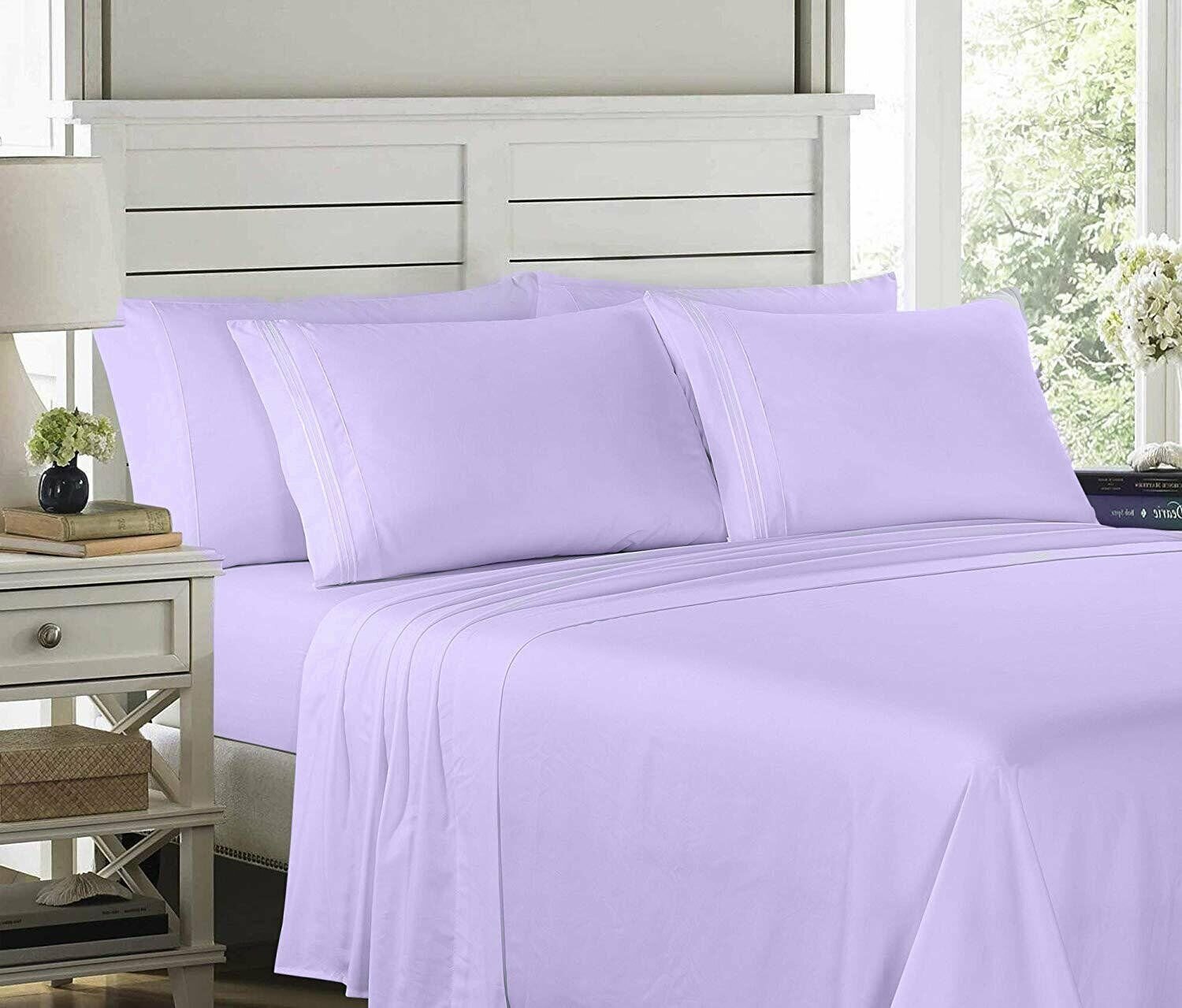 Embroidered Bed Sheet Set Ultra Soft Comfort Wrinkle Resistant