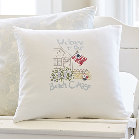Taylor Linens Welcome To Our Beach Cottage Down Throw Pillow Wayfair