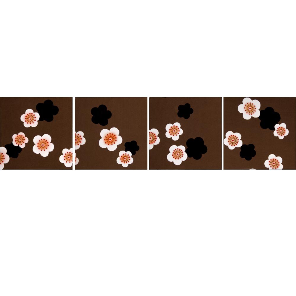 Imagine Tile Inc Cherry Blossom 4 25 X 4 25 Ceramic Blossom Listello Border Tile In Cherry Brown Wayfair