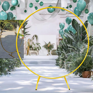6.56 x 6.56FT Yellow Easy Assembly Sturdy 2x2M Square Garden Arch Metal Abor Flower Rack for Weddings Quinceaneras Party Event Decoration TFCFL Wedding Arch Square Metal Backdrop Stand 