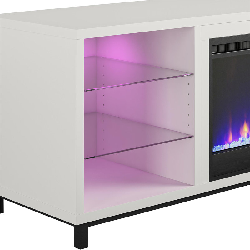 Cosmoliving By Cosmopolitan Westchester Tv Stand For Tvs Up To 75 With Electric Fireplace Included Reviews Wayfair