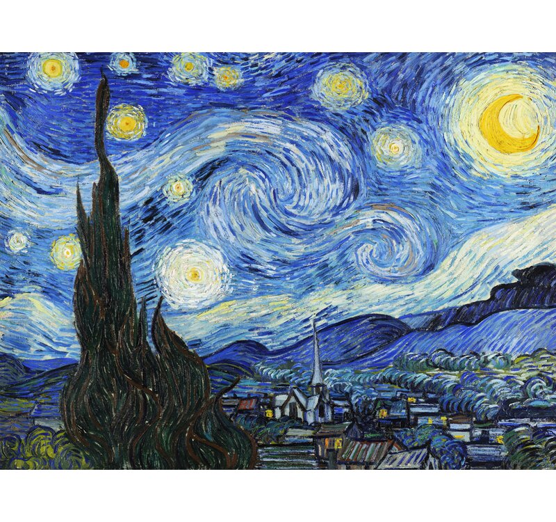'Starry Night' by Vincent Van Gogh Painting Print on Canvas