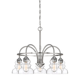 Go to store & view more images Kittitas 5-Light Shaded Chandelier by Breakwater Bay