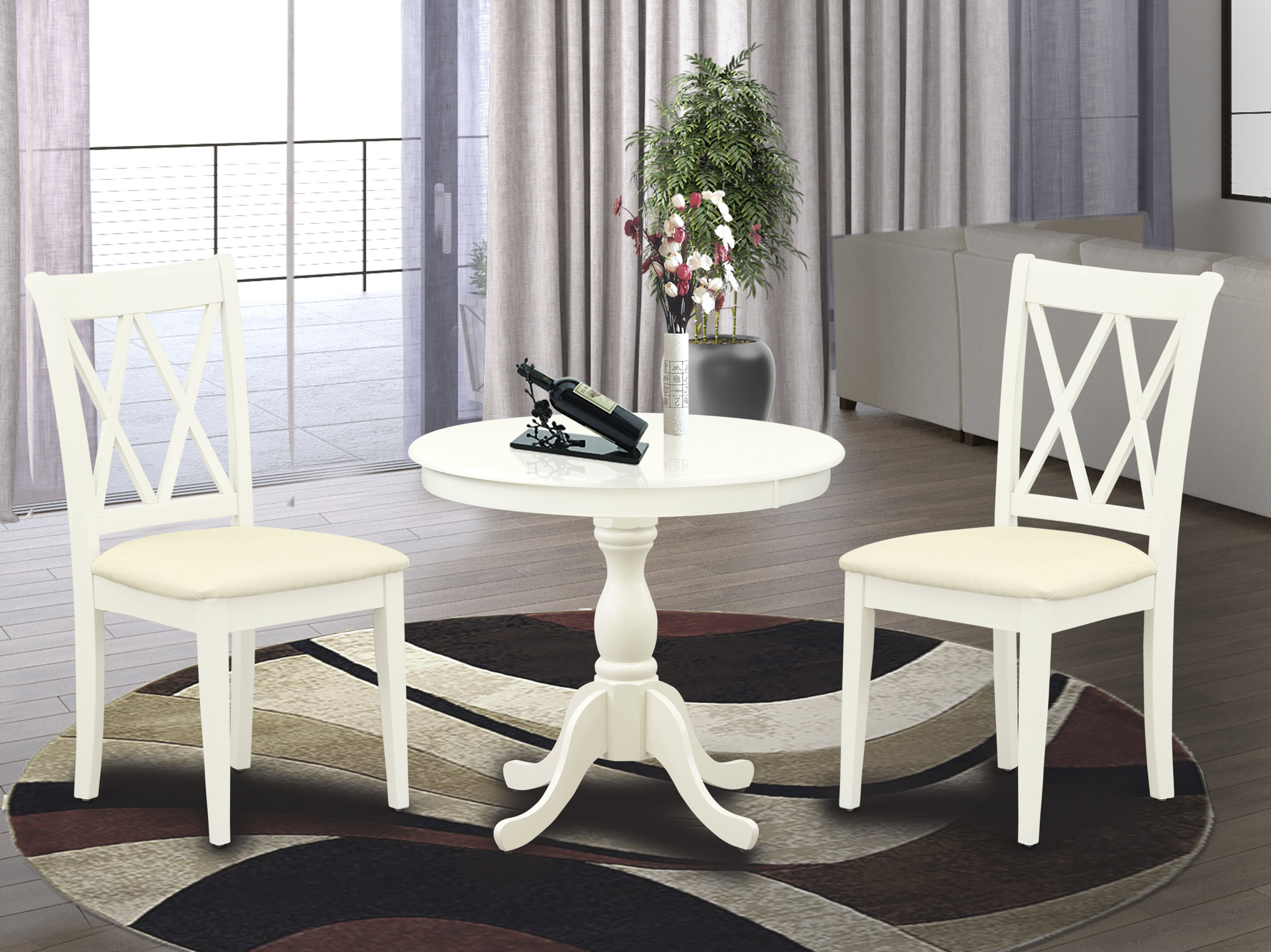 white 2 person dining table