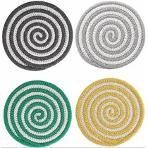 Fashionable Woven Coaster,Cotton Hot Pot Pad,Cotton Mat White Cooking and Baking Mat,Handmade Fabric Coasters Heat-Resistant 7-Inch Diameter 3 Pieces Picnic Used for Birthday Christmas 