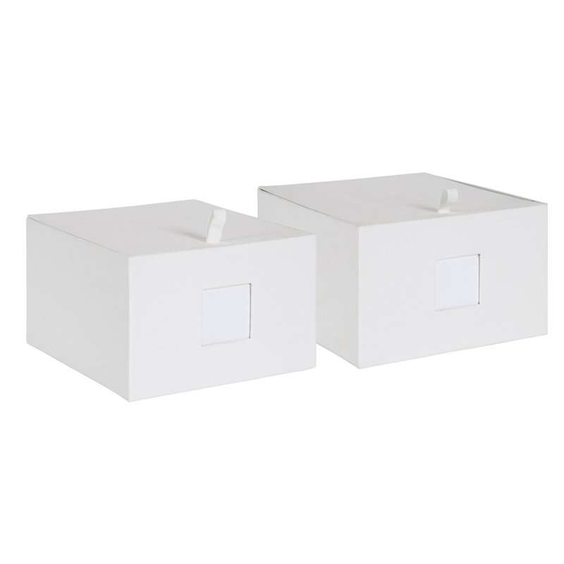 Ebern Designs Sturdy Wrapped Decorative With Hinged Lids 2 Piece
