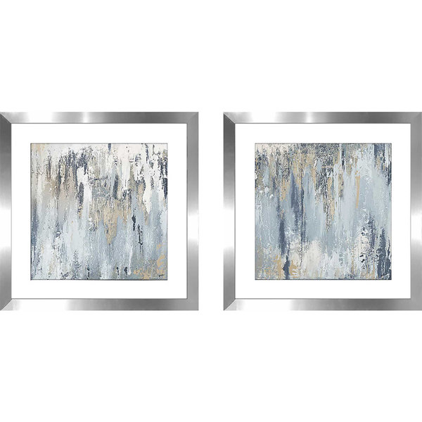 Mercury Row Blue Illusion Square I 2 Piece Picture Frame Acrylic