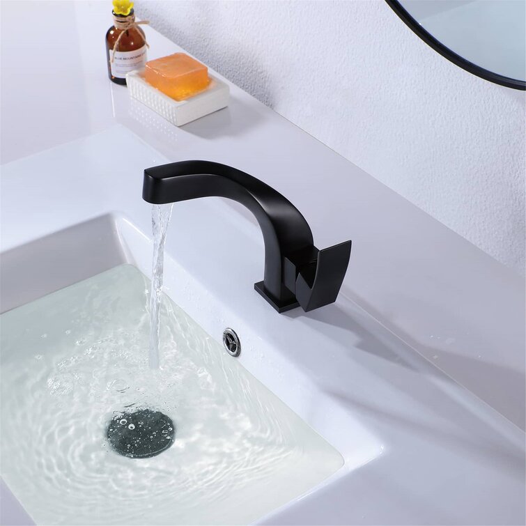 Bathroom Basin Sink Black Mixer Taps Deck Mounted Brass Single Hole Faucet