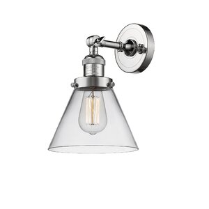 Glass Cone 1-Light Armed Sconce