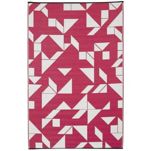 Bonin Beetroot/White Indoor/Outdoor Area Rug