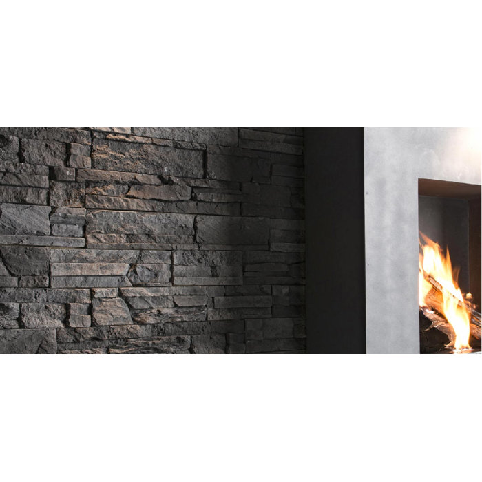 Odyssee Random Sized Engineered Stone Mosaic Tile In Charcoal