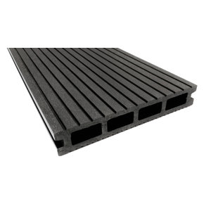 Find The Perfect Composite Outdoor Deck Tiles Planks Wayfair 144 X 6 Composite Interlocking Deck Plank In Dark Gray