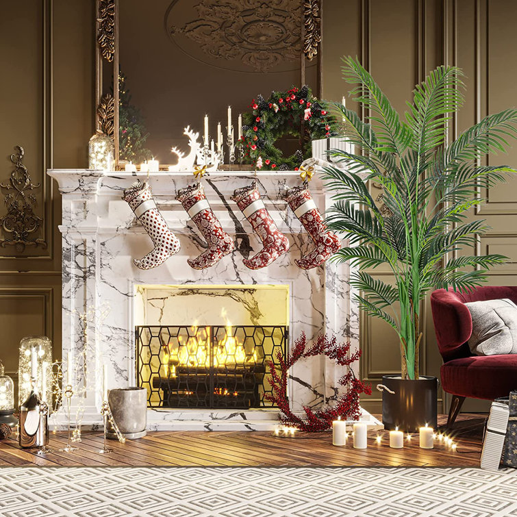 Primrue Artificial Palm Tree 6ft Tall Fake Palm Tree Decor With 20