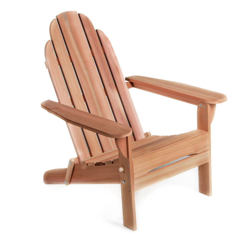 Western Red Cedar Solid Wood Folding Adirondack Chair