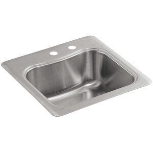 Staccato Top-Mount Single-Bowl Bar Sink with 2 Faucet Holes