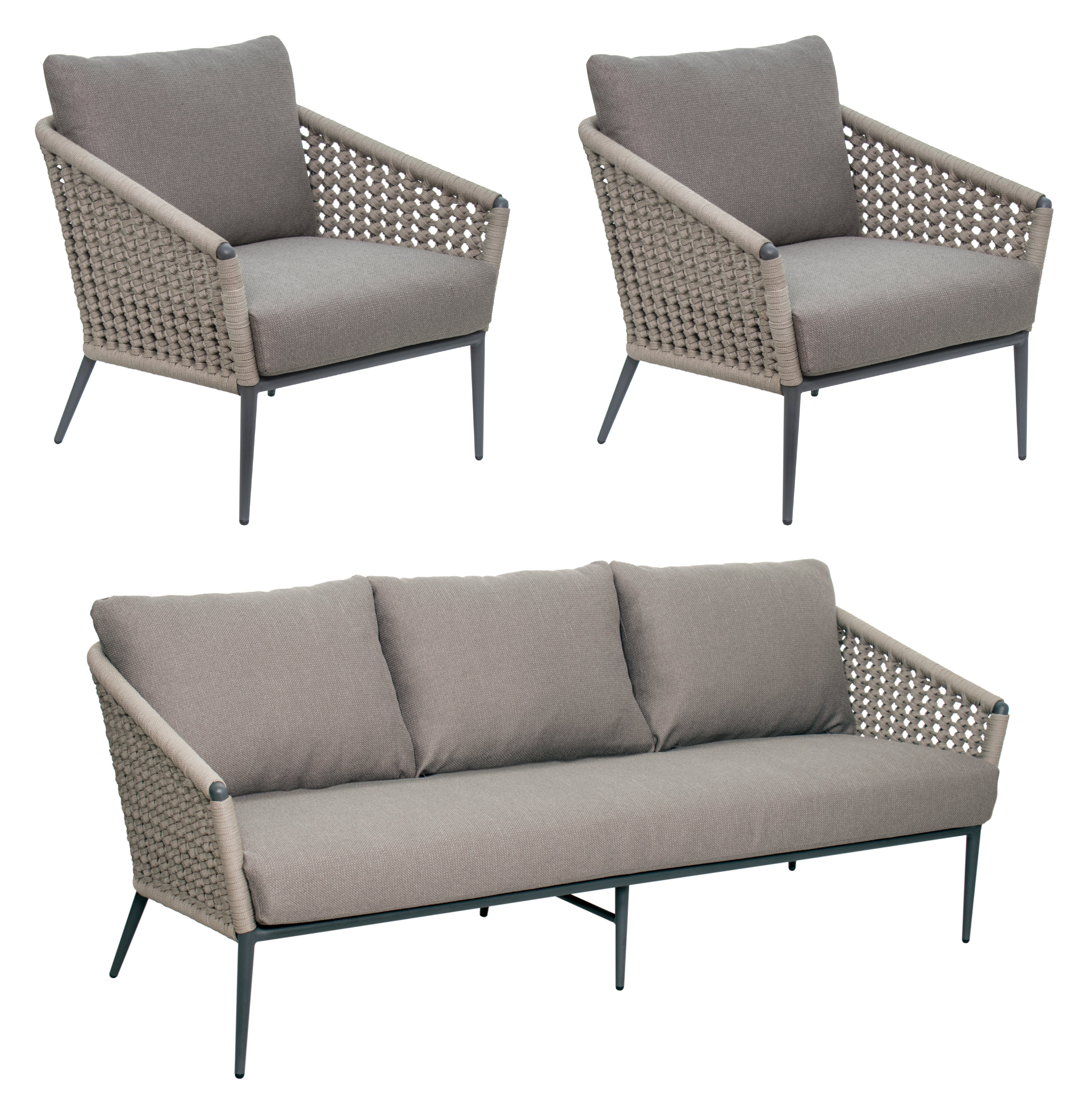 Seasonalliving Archipelago Antilles 3 Piece Rattan Sofa Seating Group With Cushions Perigold