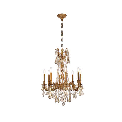 Ashmin 8 - Light Candle Style Classic / Traditional Chandelier with Crystal Accents