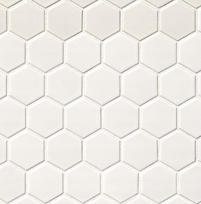 Msi Hexagon 2 X Porcelain Mosaic Tile In Matte White Reviews Hexagon 2 X Porcelain Mosaic Tile In Matte White