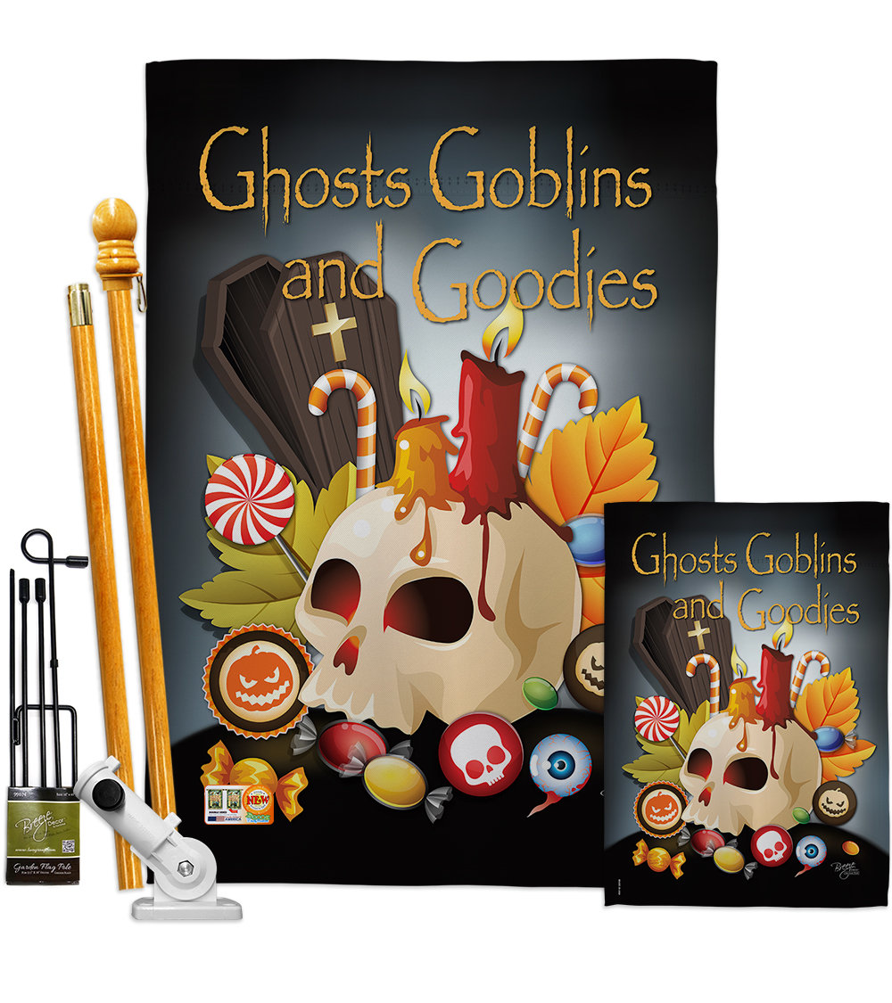 Breeze Decor Ghosts Goblins And Goodies Impressions Decorative 2 Sided Polyester 40 X 28 In Flag Set Wayfair