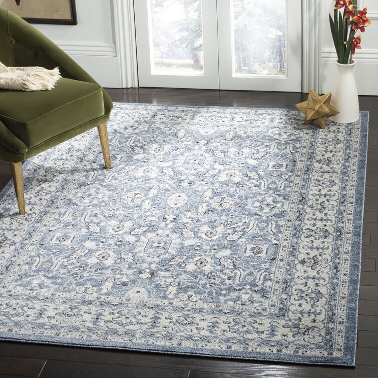 Charlton Home® Jase Oriental Area Rug in Navy/Creme & Reviews | Wayfair