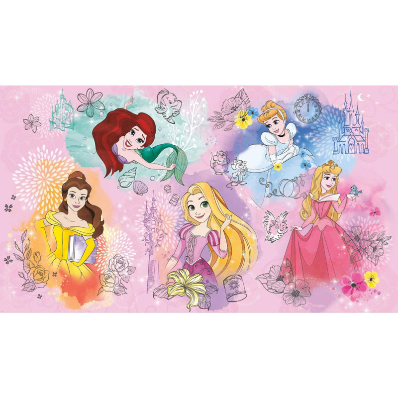 Room Mates Disney Princess 2 5 L X 18 W Smooth Wall Mural Wayfair