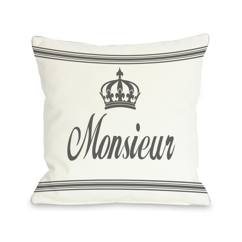 Madame/Monsieur Reversible Throw Pillow