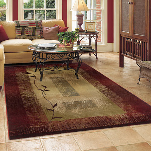 Matilda Dark Red Green Area Rug