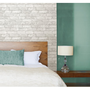 L And Stick Removable Wallpaper You Ll Love Wayfair Grey And White 18 X 20 5 Brick L Stick Wallpaper Roll
